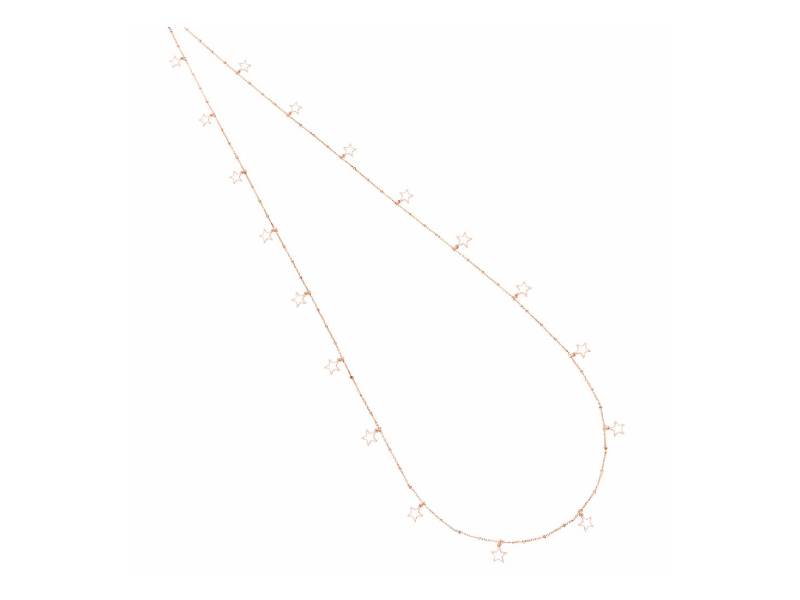SILVER LONG NECKLACE WITH 19 WHITE ENAMELED STARS STELLA A CATTEDRALE MAMAN ET SOPHIE RLCAT07190