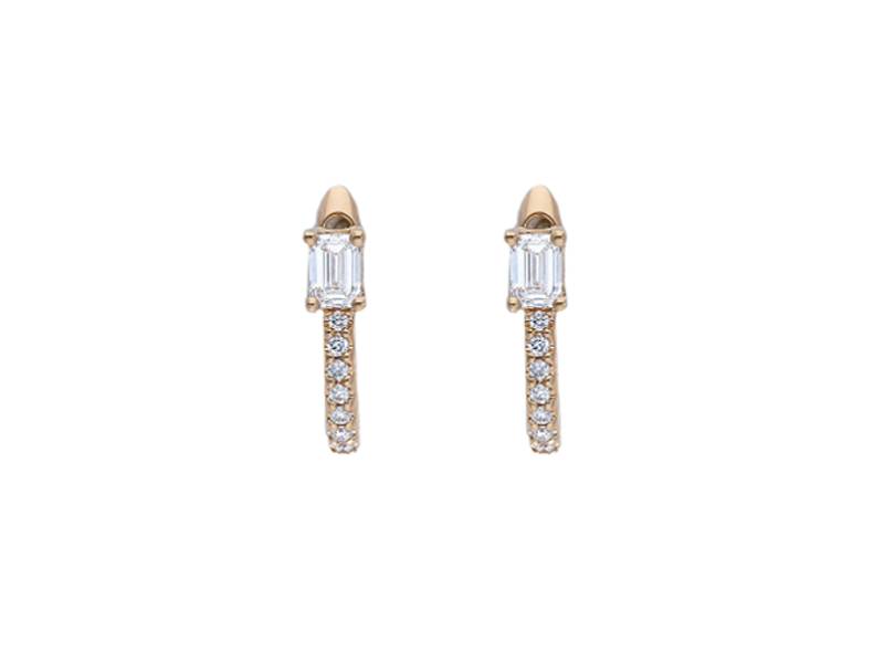 18 KT ROSE GOLD EARRINGS WITH DIAMONDS JUNIOR B VE2772ID