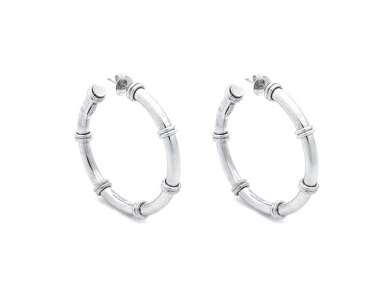SILVER HOOP EARRINGS JACKIE BIG GIOVANNI RASPINI 11585
