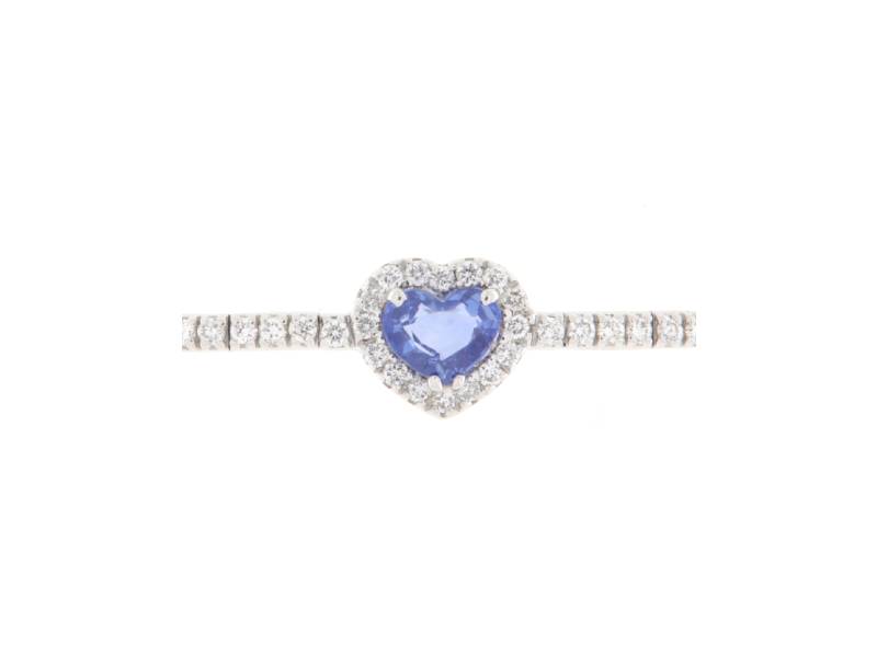 18 KT WITHE GOLD DIAMOND AND SAPPHIRE JUNIOR B P12112