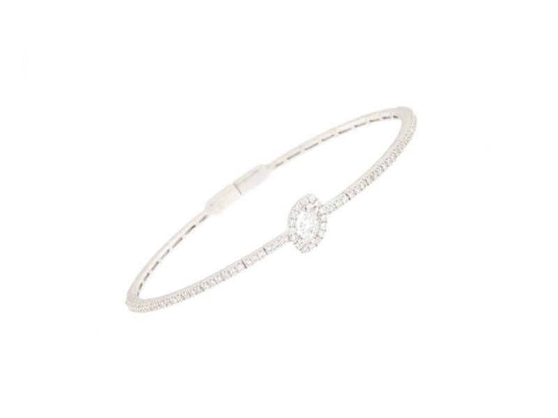 18 KT WHITE BANGLE BRACELET WITH DIAMONDS JUNIORB P12209/P