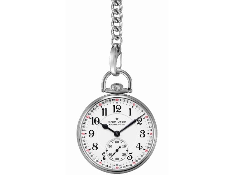 MECHANICAL STEEL POCKET WATCH LIMITED EDITION RAILROAD AMERICAN CLASSIC HAMILTON H40819110