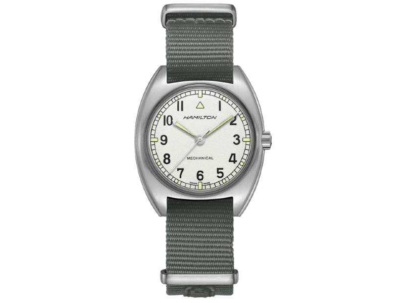 UNISEX MECHANICAL STEEL/TEXTILE WATCH PILOT PIONEER KHAKI AVIATION HAMILTON H76419951