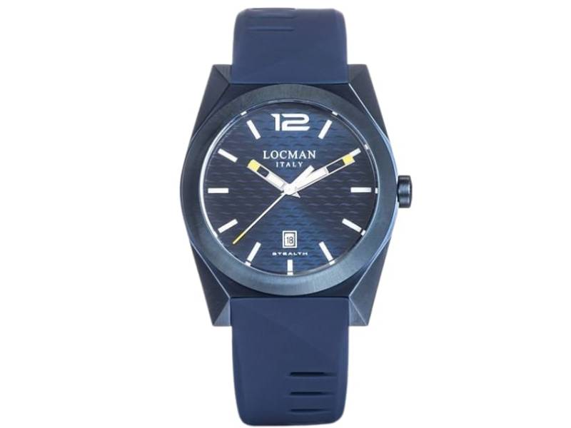 MEN'S QUARZT WATCH STEEL/SILICONE STEALTH LOCMAN 0810B02S-BLBLWHSB