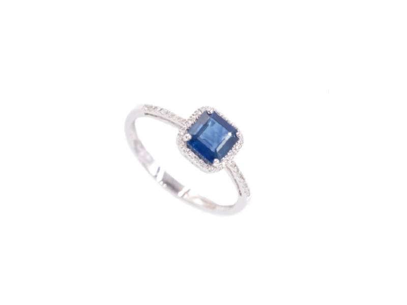 18KT WHITE GOLD RING WITH DIAMONDS AND SAPPHIRE COLORE GIANNI CARITA' FA2097/OBZ