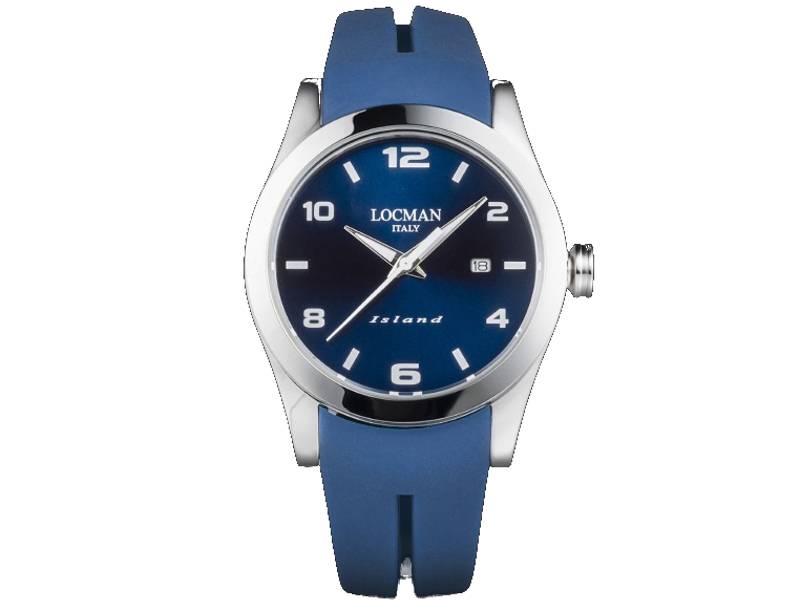 MEN'S QUARZT WATCH STEEL/SILICONE ISLAND LOCMAN 0613A02S-00BLWHSB