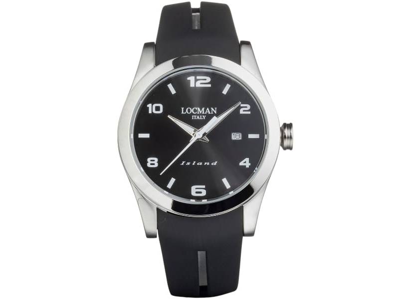 MEN'S QUARZT WATCH STEEL/SILICONE ISLAND LOCMAN  0613A01S-00BKWHSB