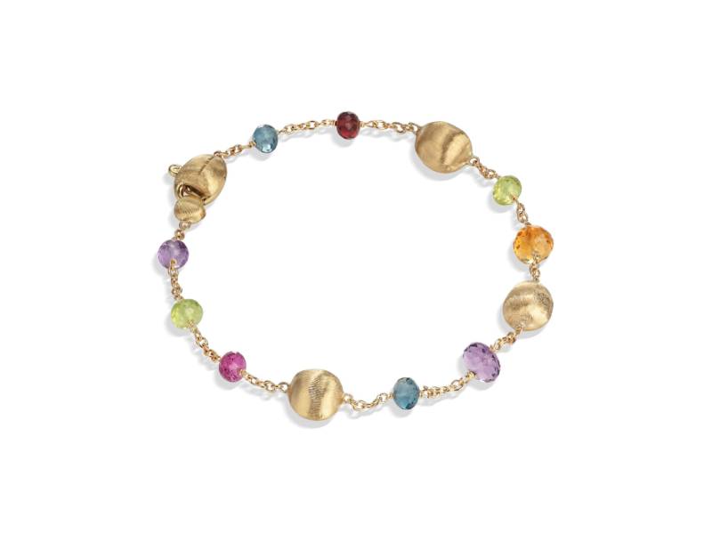 18KT YELLOW GOLD BRACELET WITH MULTICOLOURED GEMSTONES AFRICA MARCO BICEGO BB2251 MIX 02