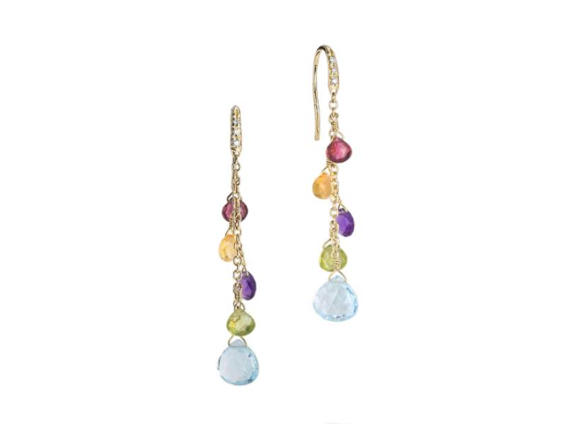 18KT YELLOW GOLD DROP EARRINGS WITH COLOURED GEMSTONES PARADISE MARCO BICEGO OB1743-AB-MIX0IT