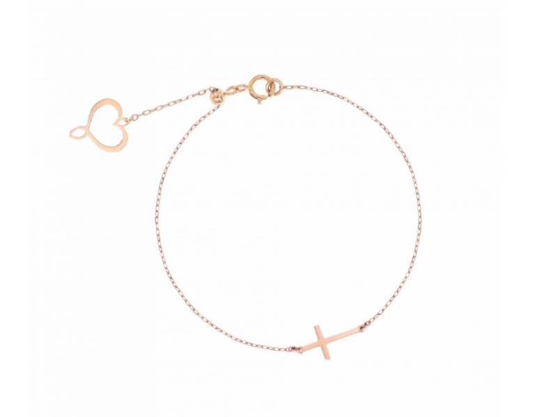 CROSS BRACELET ROSE GOLD MAMAN ET SOPHIE AURUM BPAUMC