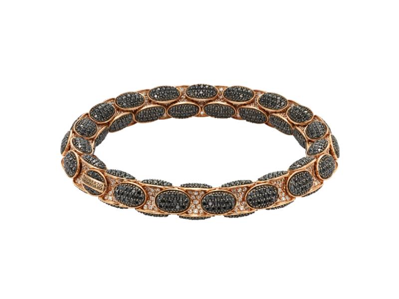 18KT ROSE GOLD EXTENSIBLE BRACELET WITH WHITE AND BLACK DIAMONDS ANACONDA BR1ROSAN/B