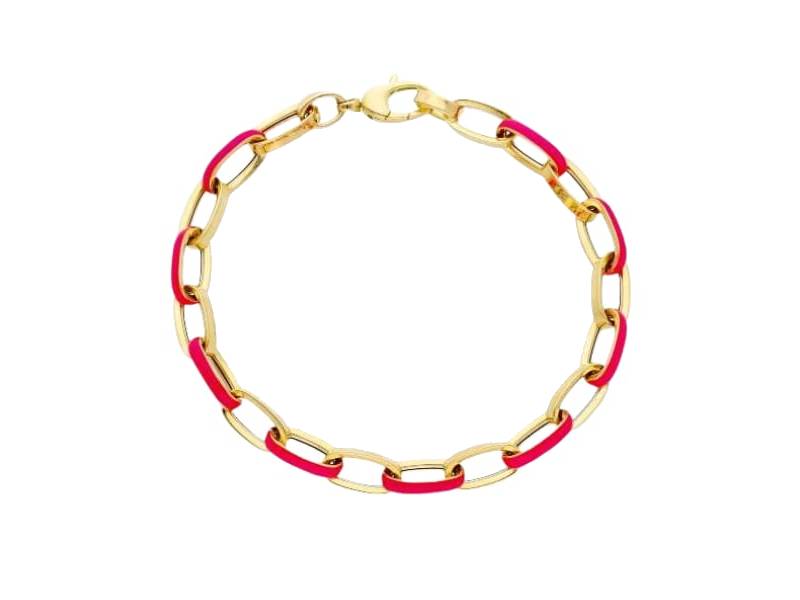 BRACCIALE ORO 18 KT SMALTO ROSA FLUO 264915