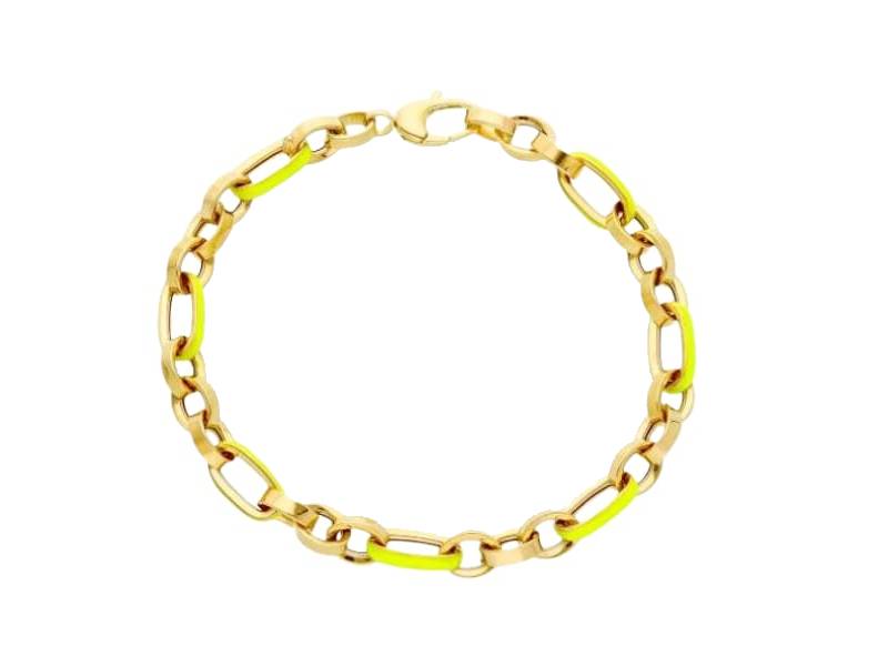 BRACCIALE ORO GIALLO 18 KT SMALTO GIALLO FLUO 264911