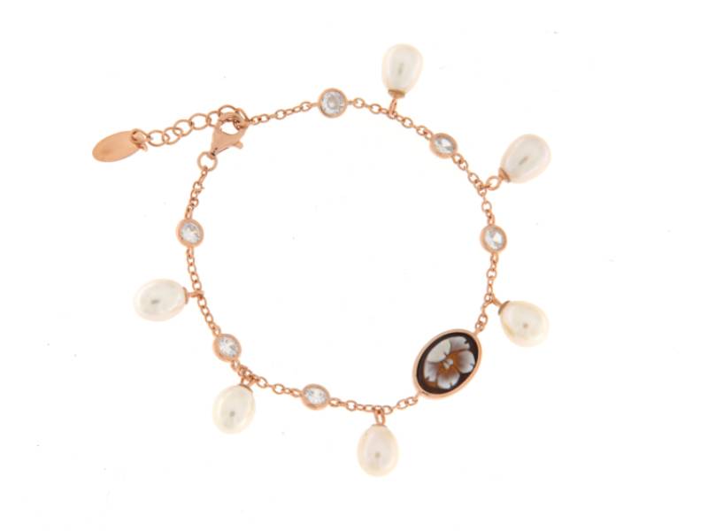 BRACCIALE ARGENTO CON CAMMEO FIORE ARIANNA CAMEO ITALIANO BC4-R