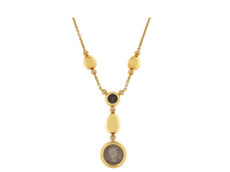 GIROCOLLO IN ORO GIALLO E DIAMANTI CON MONETE ANTICHE MONETE BULGARI CL855779