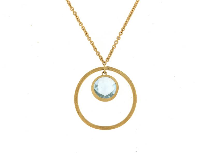 18 KT YELLOW GOLD NECKLACE BLUE TOPAZ AND CITRIN QUARTZ JAIPUR MARCO BICEGO CB1361-TP01