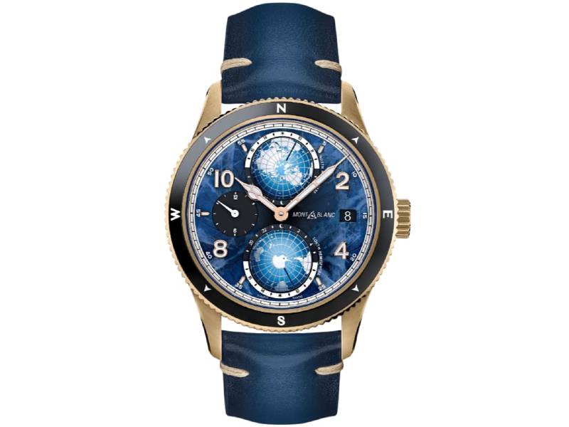 MEN'S AUTOMATIC WATCH BRONZE/LEATHER 1858 GEOSPHERE 0 OXYGEN LIMITED EDITION 1786 PZ MONTBLANC 129415