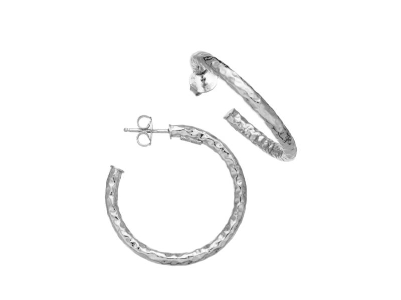 HOOP SILVER EARRINGS ROCK LIGHT SMALL GIOVANNI RASPINI 10581