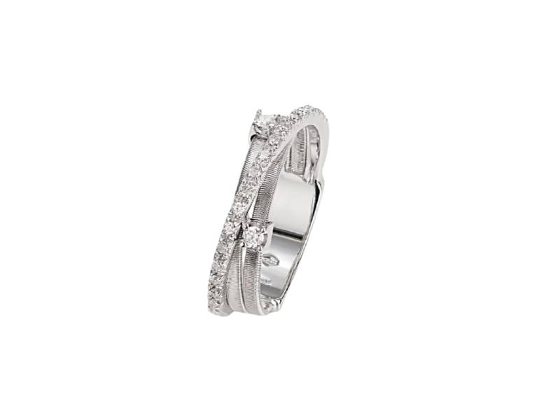 18 KT WHITE GOLD AND DIAMONDS THREE-BAND RING GOA MARCO BICEGO AG269-B2