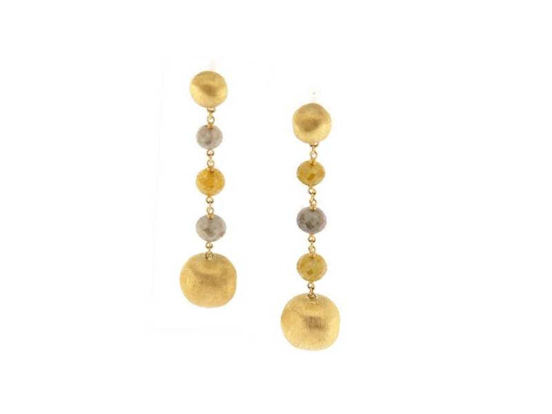 18KT YELLOW GOLD AND DIAMONDS EARRINGS AFRICA MARCO BICEGO OB1581-BMMIX2