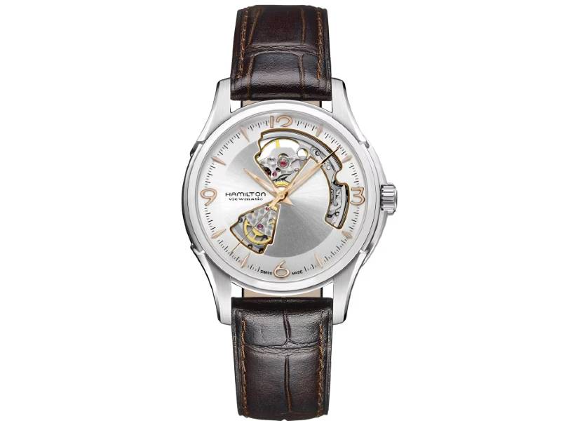 AUTOMATIC MEN'S WATCH STEEL/LEATHER OPEN HEART JAZZMASTER HAMILTON H32565555