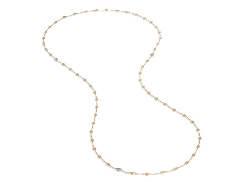18KT YELLOW GOLD LONG NECKLACE WITH OVAL AND DIAMONDS SIVIGLIA MARCO BICEGO CB1843