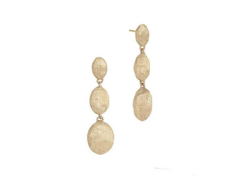 18KT YELLOW GOLD TRIPLE EARRINGS WITH OVAL ELEMENTS SIVIGLIA MARCO BICEGO OB1694