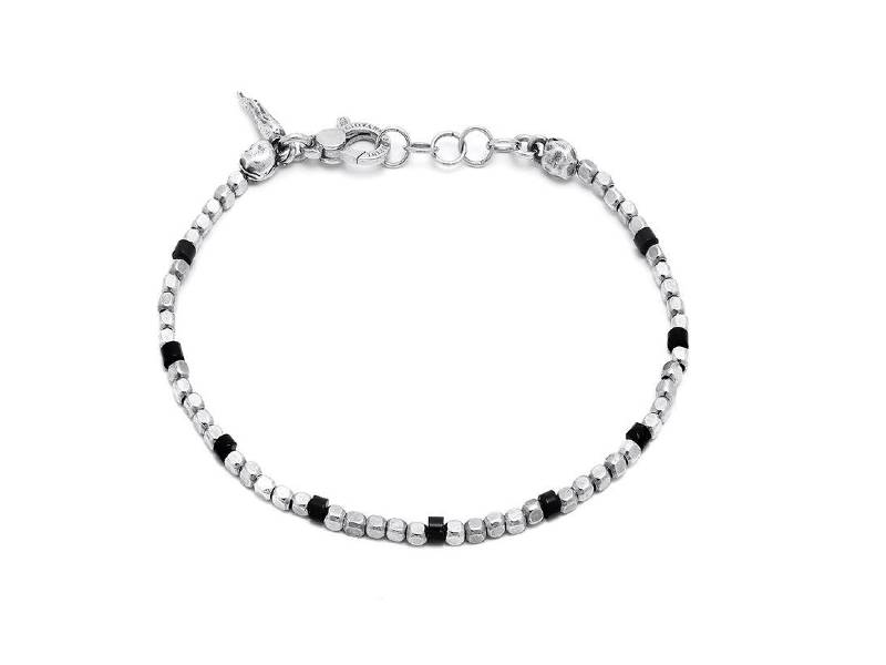 MEN'S SILVER BRACELET WITH ONIX GIOVANNI RASPINI 11648L
