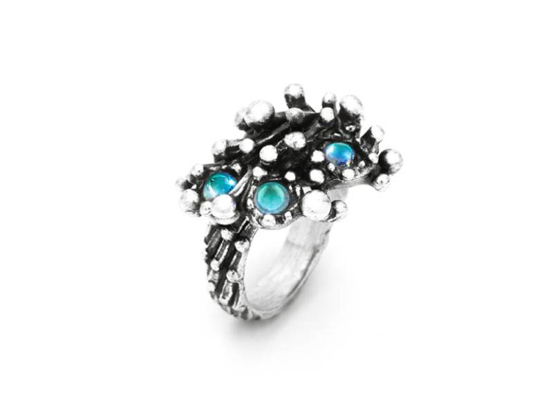 SILVER RING WITH MYSTIC QUARTZ FIREWORKS GIOVANNI RASPINI 11664