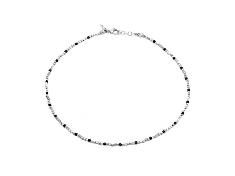 MEN'S CUBES SILVER AND ONIX NECKLACE GIOVANNI RASPINI  11647