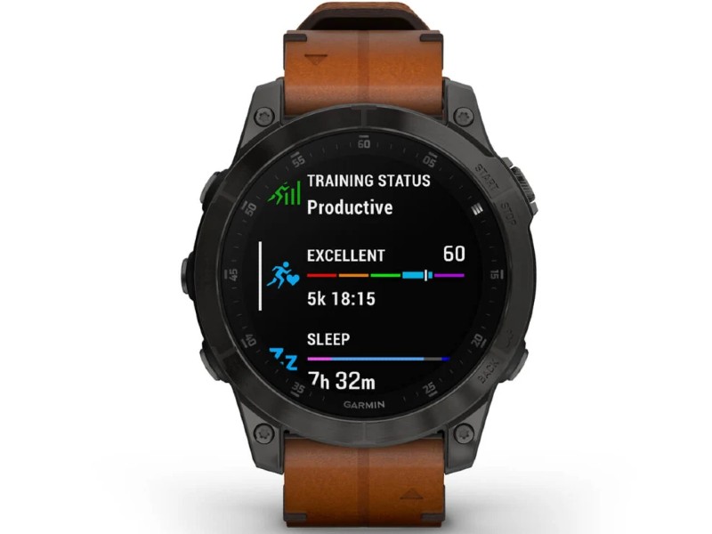 SMARTWATCH EPIX GEN 2 BLACK TITANIUM CON CINTURINO IN PELLE CHESTNUT 010-02582-30