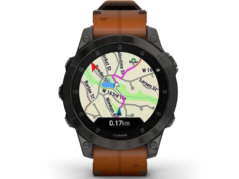 SMARTWATCH EPIX GEN 2 BLACK TITANIUM WITH CHESTNUT LEATHER STRAP 010-02582-30