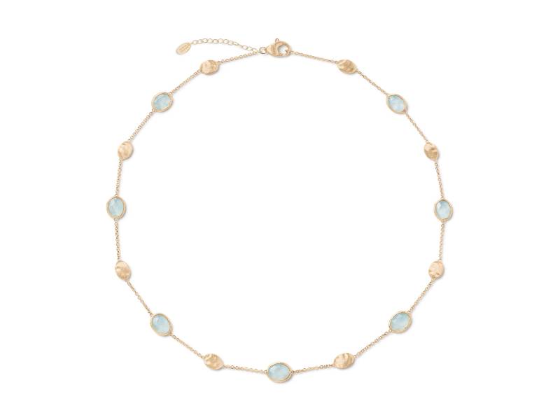 18KT YELLOW GOLD WITH OVALS ELEMENT WITH AQUAMARINES SIVIGLIA MARCO BICEGO CB1874-E-AQ01