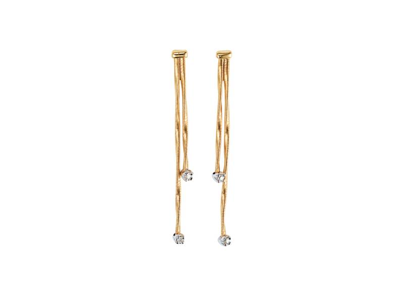 18KT YELLOW GOLD PENDANT EARRINGS WITH DIAMONDS MINI MARRAKECH MARCO BICEGO OG246-B