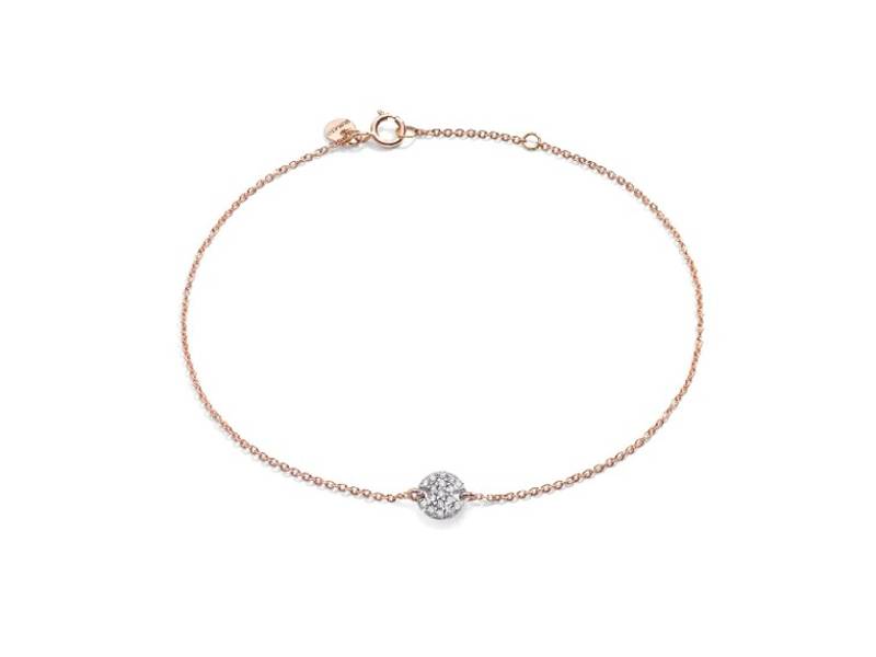 BRACCIALE IN ORO ROSA E PAVE' DI DIAMANTI SMALL WHITE DIAMONDS BURATO BO137