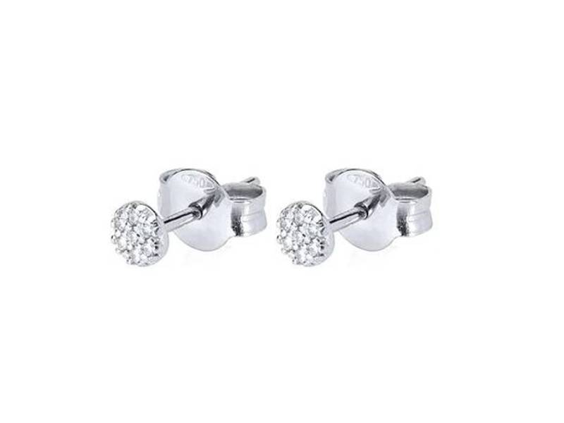 ORECCHINI A LOBO IN ORO BIANCO E DIAMANTI XS PAILETTES BURATO CD800