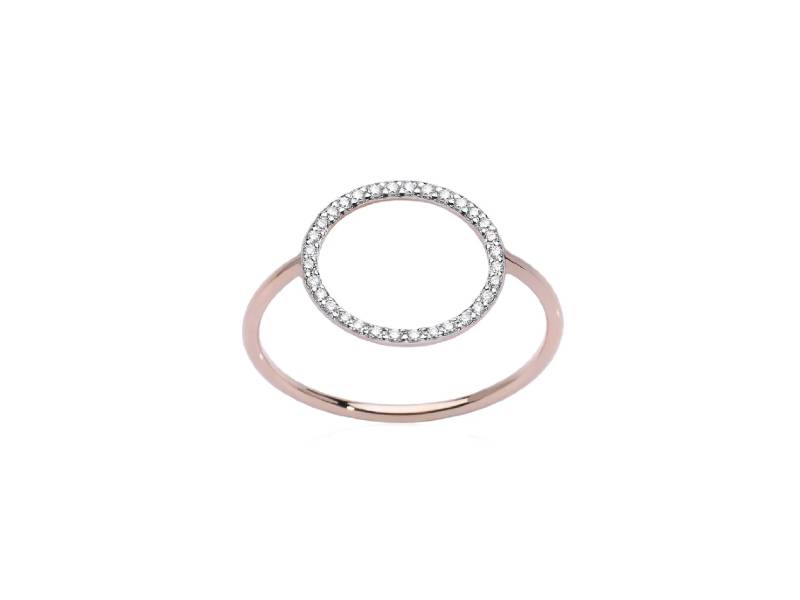 18KT ROSE GOLD CIRCLE RING WITH DIAMONDS LINEE ED ARCHI BURATO CH930