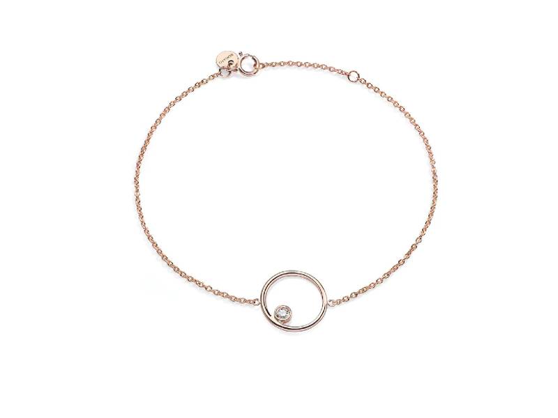 18KT ROSE GOLD BRACELET WITH DIAMOND CIRCLE DIAMOND SOLITAIRE BURATO CB365