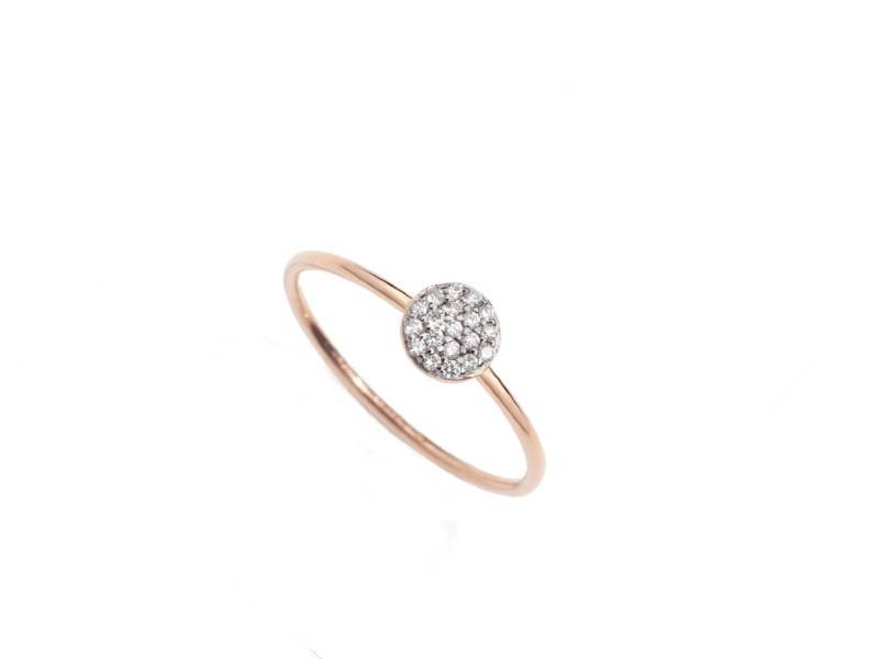 ANELLO IN ORO ROSA CON PAVE' DI DIAMANTI DIAMONDS PAILLETTES BURATO BQ939