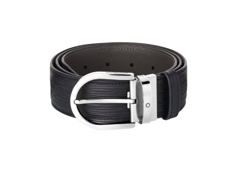 SELF- ADJUSTABLE BLACK BELT 40MM HORSESHOE BUCKLE MONTBLANC 131172