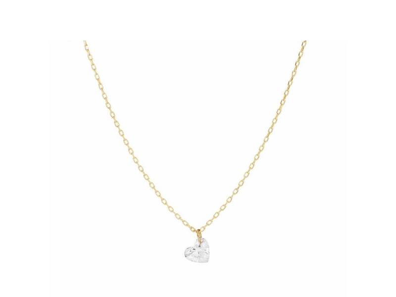 18 KT YELLOW GOLD NECKLACE WITH HEART CUT DIAMOND NUDE DIAMOND MAMAN ET SOPHIE GCNUDC25