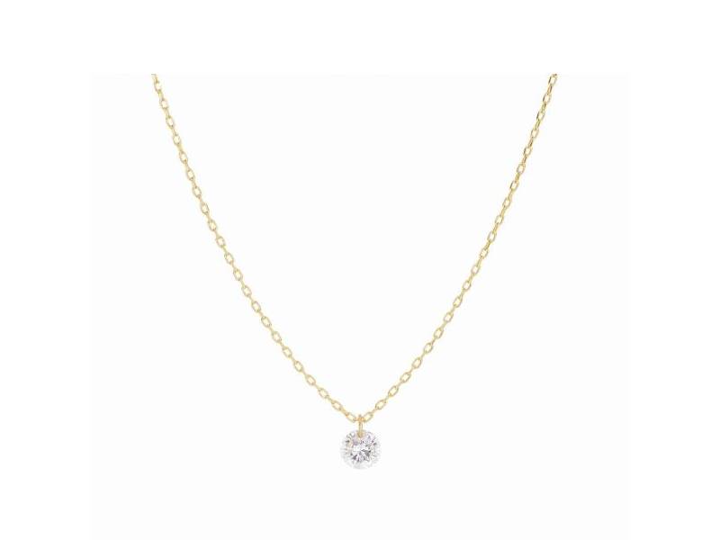18 KT YELLOW GOLD NECKLACE WITH BRILLIANT CUT DIAMOND NUDE DIAMOND MAMAN ET SOPHIE GCNUD15