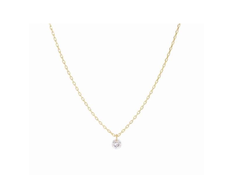 18 KT YELLOW GOLD NECKLACE WITH BRILLIANT CUT DIAMOND NUDE DIAMOND MAMAN ET SOPHIE GCNUD05
