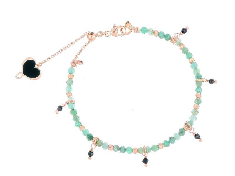 BRACCIALE ARGENTO SMERALDI E SPINELLI MAMAN ET SOPHIE BPISF2SMSP