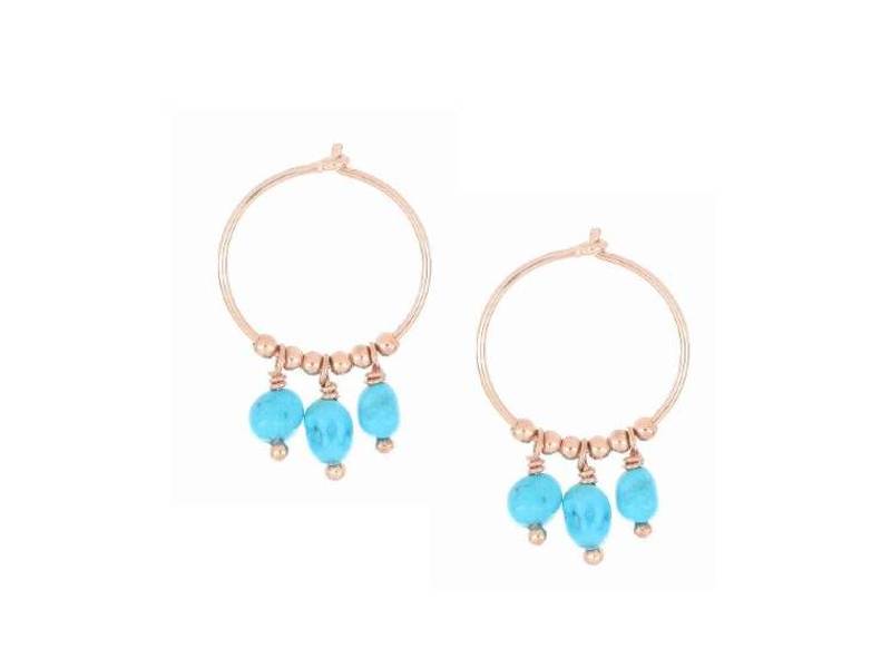 TURQUOISE SMALL HOOP EARRINGS TURQUOISE MAMAN ET SOPHIE ORTUR0