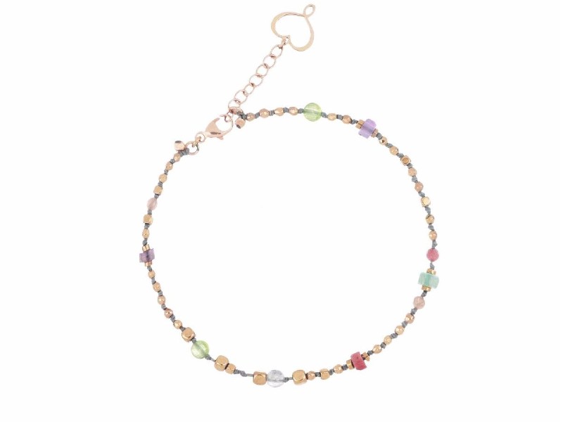 SILVER BRACELET WITH MULTICOLOR GEMSTONE MAMAN ET SOPIHIE BRSSANDMX