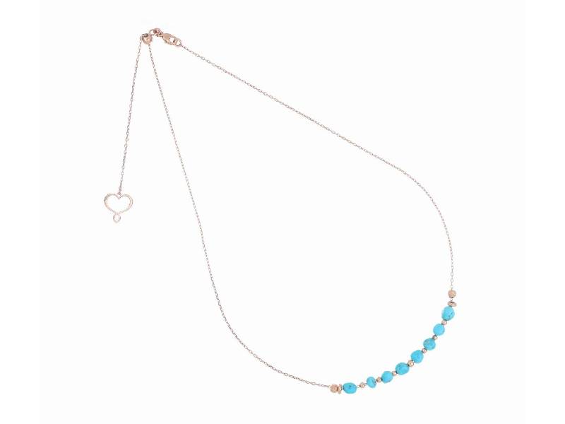 SILVER SHORT TURQUOISE NECKLACE MAMAN ET SOPHIE GHTURPSS