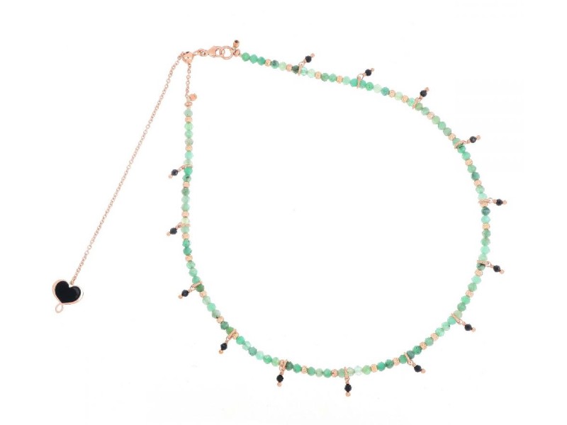 SILVER NECKLACE WITH EMERALD AND SPINEL MAMAN ET SOPHIE GHISF2SMSP