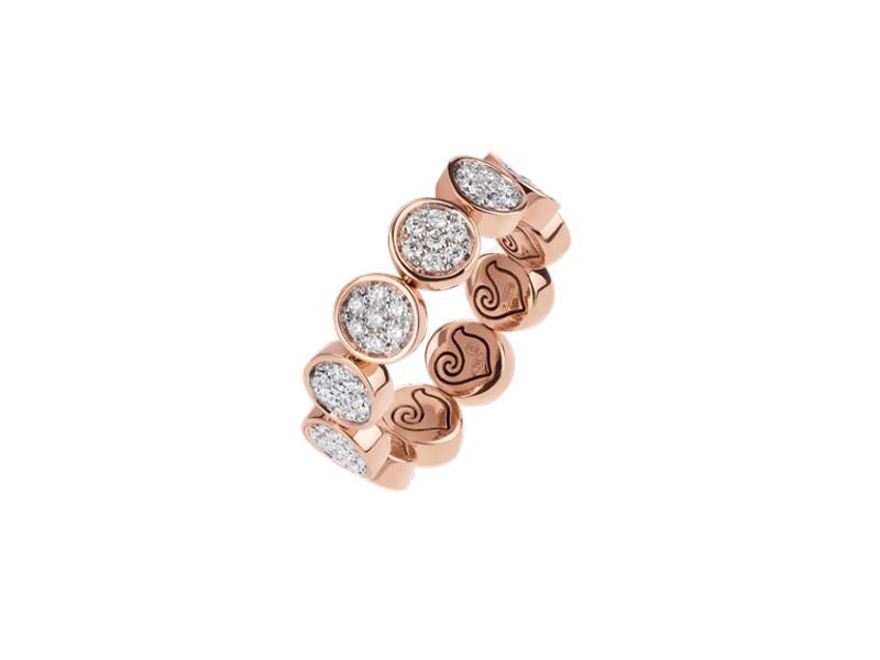 ANELLO VERETTA ORO ROSA E DIAMANTI BIANCHI PAILLETTES CHANTECLER 41020