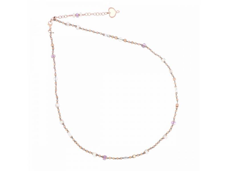 GIROCOLLO NODI BIANCO IN ARGENTO CON EMATITE, AMETISTA, MADREPERLA, AULITE E LABRADORITE SEULEMENT SOPHIE MAMAN ET SOPHIE GCSSAND0